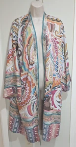 Chicos L/XL Modern Paisley Drama Kimono Size New With Tags - Picture 1 of 9