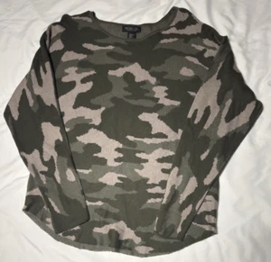 Rachel Zoe Camo Print leichter Pullover Damen Pulli Kaschmirmischung Größe XL - Bild 1 von 6