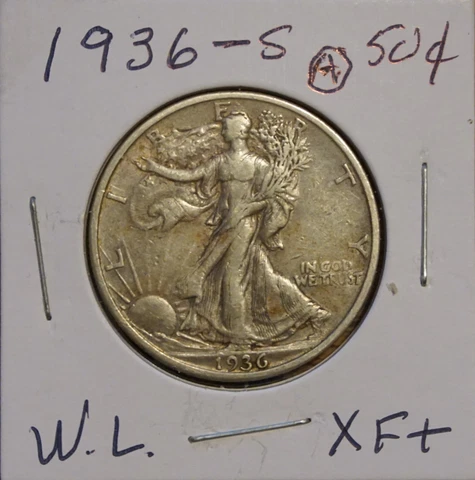1936-S WALKING LIBERTY HALF DOLLAR-XF+  EXTREMELY FINE PLUS Cover
