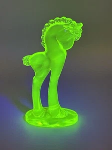 Vintage Mosser Vaseline Glass Trojan Horse Paden City Glass Society - Picture 1 of 6
