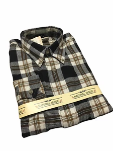 Neu mit Etikett Natural Issue kariertes Button-Down-Hemd für Herren, Webstoff, braun, Größe M - Bild 1 von 6