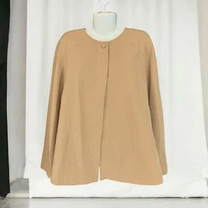 Antthony Originals Women's Tan Cape W Arm Holes & Front Top Closure Lined SZ M/L - Picture 1 of 8
