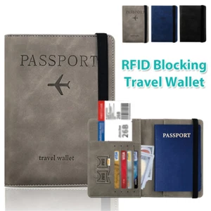 Slim Leather Travel Passport Wallet Holder RFID Blocking ID Card Case Cover - Picture 1 of 7