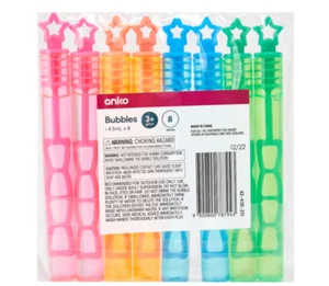 8 x Mini Bubbles & Wands Pink Blue Birthday Party Favours Loot Treat Bag Bubble - Picture 1 of 2