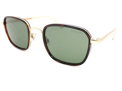 Superdry Vintage Elite Gafas de Sol Carey Marrón Satén Oro Con Verde Lente 201 - Imagen 1 de 4