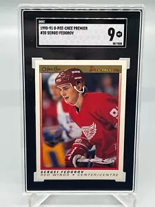 1990-91 OPC Premier #30 Sergei FEDEROV Rookie SGC 9 classificate COME NUOVO ali rosse HOCKEY - Foto 1 di 3