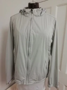 Uniqlo Full Zip Linen Blend Hooded Lightweight Jacket Men's Large Grey - Picture 1 of 6