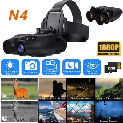 Helmet Nachtsicht Brille 850nm IR 1080P Fernglas Kopf Halterung Nachtsichtgerät - Image 1 of 4