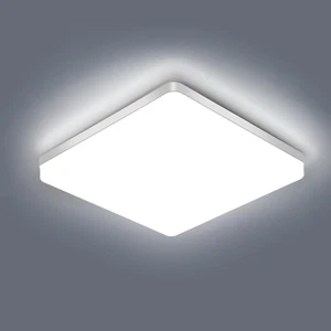 Plafoniera LED Soffitto, 48W Lampada Da Soffitto Quadrata Bianca in Acrilico, La - Foto 1 di 12