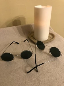 John Lennon Style Sunglasses Round Retro Vintage Style 60s 70s Hippie Two Pairs - Picture 1 of 4