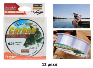 Set 12 Pièces Ligne de Pêche 100m 6.0.400mm Fil Surfcasting Pêche à la Carpe Val - Photo 1/1