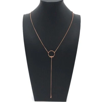 Luv AJ Full Bloom Crystal Lariat Rose Gold Tone Necklace - Image 1 of 4