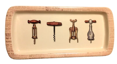 Placa/bandeja de cerámica Dolomita blanco roto con imagen de sacacorchos de Creative Co-op nueva con etiquetas Foto 1 de 4