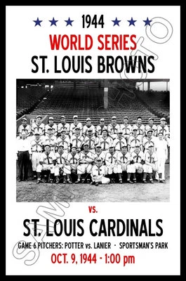 Póster 11X17 Serie Mundial 1944 - St. Louis Browns vs. Cardinals Foto 1 de 4