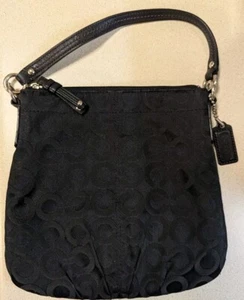 Coach Black Op Art Signature Convertible Crossbody Handbag 43107 - Picture 1 of 22