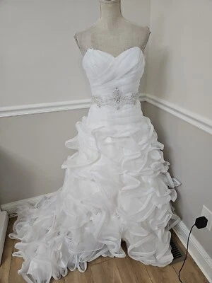 Galina Signature SWG492 White Princess Bridal Wedding Gown Dress sz 8 NWOT  - Image 1 of 4