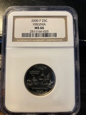 2000 P VIRGINIA STATE QUARTER NGC MS66 BUSINESS STRIKE - Image 1 of 2