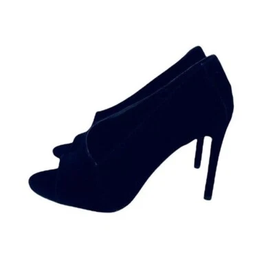 Zapatos de tacón Vince Camuto Rallien de gamuza negros punta abierta talla 7 Sh16 Foto 1 de 4