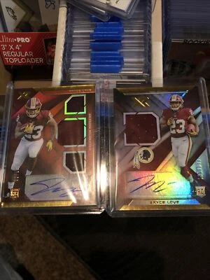 2019 Panini XR Bryce Love Rookie Patch Auto  Washington Redskins RC #75 #149 Lot - Image 1 of 4