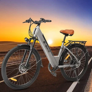 26" E-Bike 750W 36V 28Mph Fat Tire Electric Folding Bike City Bicycle Grey US - Picture 1 of 15