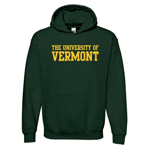 Vermont Catamounts Basic Block Hoodie - Forest Cover