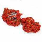 Vibrant 10X Red Flowers Model Train Diorama Trees For Model Train Enthusiasts