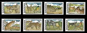 Tanzania 1991 - Game Parks Animals - Set of 8 stamps - Scott #717-24 - MNH - Picture 1 of 1