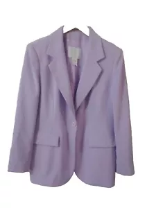 Votre Nom Blazer Womens 4 Lavender Lined Long Sleeve Faux Pockets Collared - Picture 1 of 6