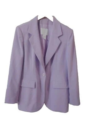 Blazer Votre Nom para mujer 4 lavanda forrado manga larga bolsillos sintéticos cuello  Foto 1 de 4