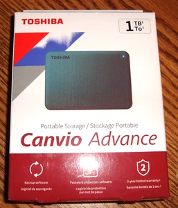 New Toshiba HDTCA10XG3AA Toshiba Canvio Advance 1 TB Portable Hard drive SEALED - Picture 1 of 2