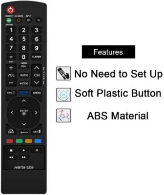 BESIA New AKB72915239 Replace Remote fit for LG TV 26LV2500 32LK330 32LK450 32LV2500