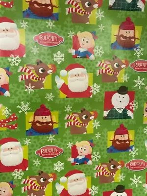 RUDOLPH REINDEER GIFT WRAP WRAPPING PAPER FLAT CHRISTMAS HOLIDAY 65 SQ FT LAST 1 - Image 1 of 3