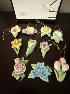 Lenox Celebrate Flowers Miniatur Ornament 10-teiliges Set - Neu im Karton - Bild 1 von 5