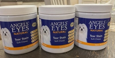 Натуральное средство для удаления пятен со слез Angels Eyes 120 штук для собак и кошек - 3 банки - Изображение 1 из 2