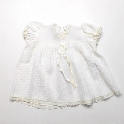 Vestido Madonna Vintage Bebé Niñas Talla 6m Suéter Marfil Foto 1 de 4