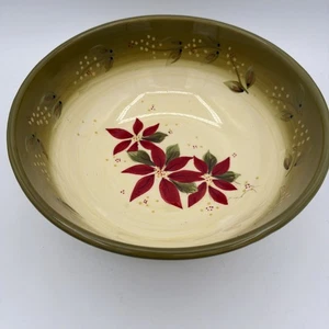 Corsica Home TUSCAN POINSETTIA Serving Bowl Christmas Holiday Serving Bowl - Picture 1 of 7