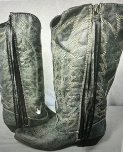 Big Buddha Wyatt Knee High Western Boots Womens 8.5 Tassel - Picture 1 of 5