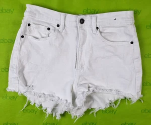 ABERCROMBIE & FITCH weiße High Rise CutOff Stretch Denim Shorts Boho Gr. 28 / 6 - Bild 1 von 10