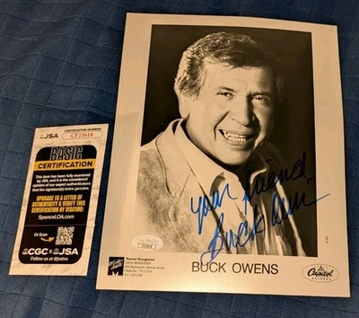 Buck Owens Hee Haw Country Music Signed 8x10 Photo JSA - Image 1 of 3