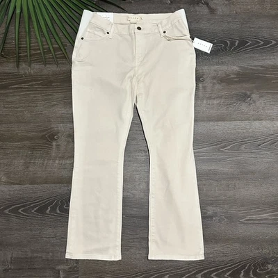 NWT HATCH The Under The Bump Crop Maternity Jeans Sz 27 Kick Flare Crop Vanilla - Image 1 of 4