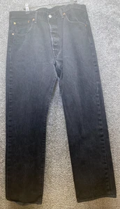 Levis Herren 501 38 x 32 Original Fit Jeans Straight Leg Button Fly Schwarz - Bild 1 von 11