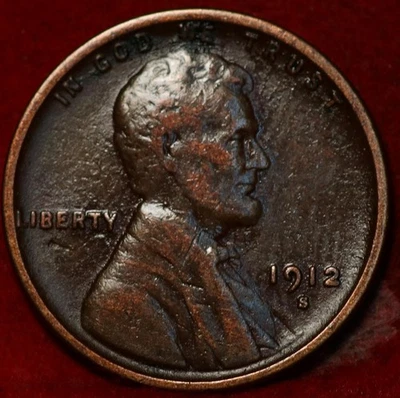 1912-S San Francisco Mint Copper Lincoln Wheat Cent - Image 1 of 2