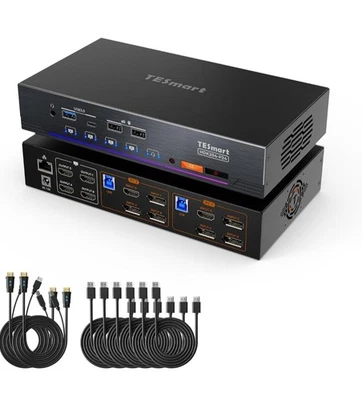 KVM Switch 2 PC 4 Monitore 4K @ 60Hz TESmart NEU Originalverpackt - Bild 1 von 4