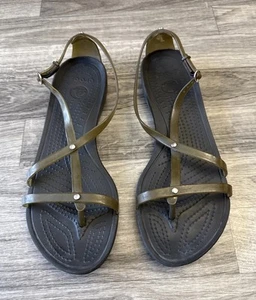 Crocs wirklich sexy Damen-Sandale Größe 9 raucholiv Riemchen Riemen Fersenriemenschuh - Bild 1 von 10