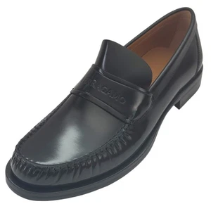 Ferragamo Fillmore 12 EE Black Calf Leather Moccasin Slip On Dress Loafers Men's - Picture 1 of 6