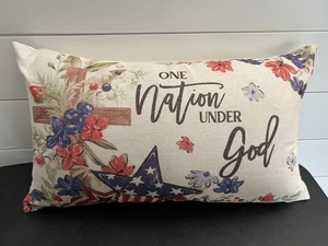 Almohada Patriótica 4 de Julio Día de los Caídos American USA Dios Cristiano - Imagen 1 de 5