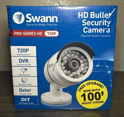 Swann H850 720P Bullet White Camera Bullet Camera +BNC Cable + Adapter - Image 1 of 4