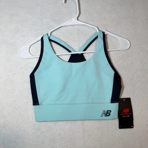 New Balance Sports Bra Size Small Teal & Black Wireless Support Gym Athletic - Picture 1 of 13