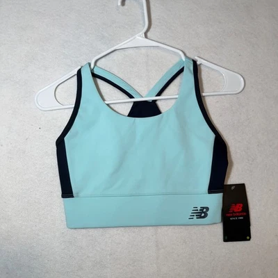 New Balance Sports Bra Size Small Teal & Black Wireless Support Gym Athletic - Image 1 of 4