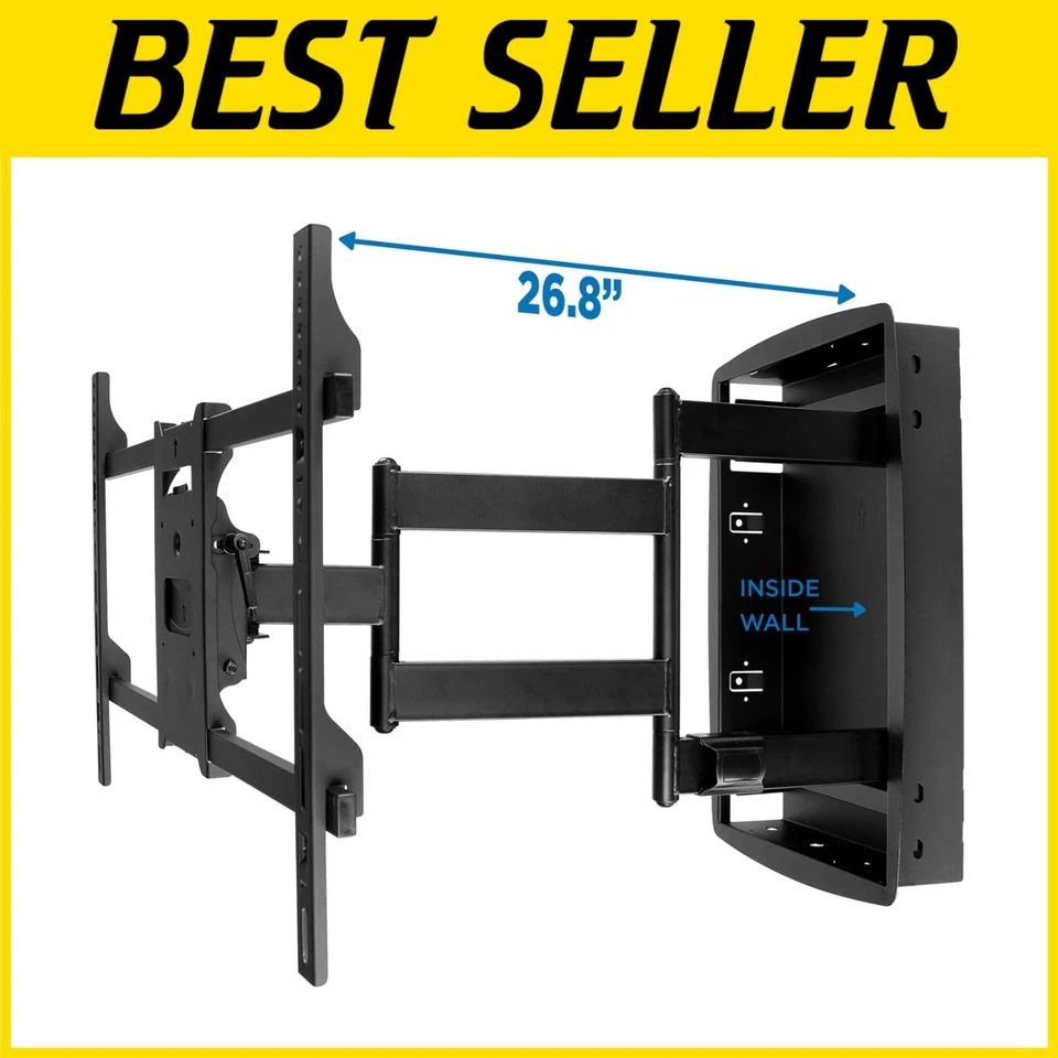 In-Wall TV Bracket with Swivel and Tilt for Optimal Viewing - Image 1 of 4